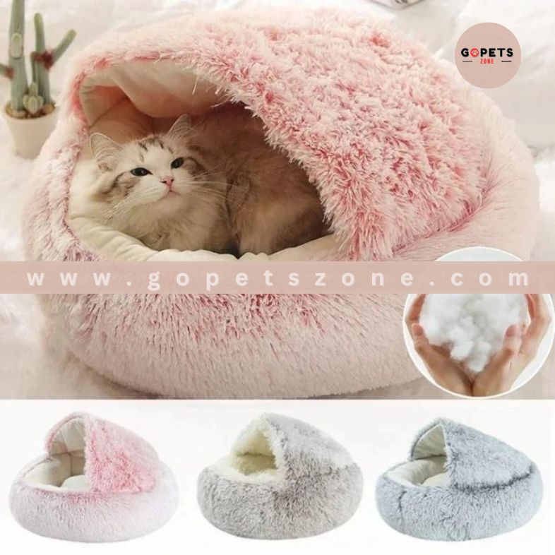 Cozy 2-in-1 Plush Pet Bed for Cats and Small Dogs