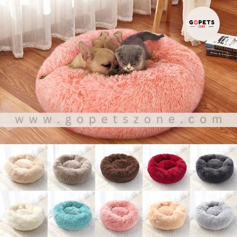 Round Plush Pet Bed Super Soft and Super Warm