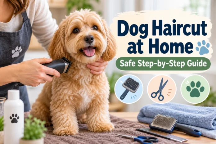 Dog haircut at home with grooming clippers – safe step-by-step guide for beginners.